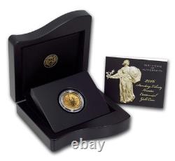 2016-W 1/4 oz Pièce d'or de 25 cents Liberty debout - Centenaire (avec OGP)