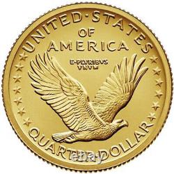 2016-W 1/4 oz Pièce de 25 cents American Gold Standing Liberty (Boîte, Certificat d'Authenticité)