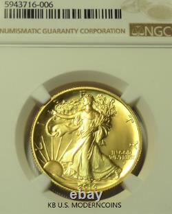 2016 W Gold Walking Liberty Demi-dollar Centennial Coin Ngc Sp70
