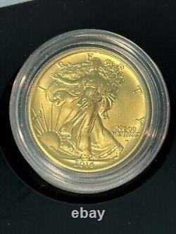 2016-W Liberté de Marche en Or 1/2 oz. 999 Anniversaire Centenaire dans une Boîte avec COA