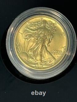 2016-W Liberté de Marche en Or 1/2 oz. 999 Anniversaire Centenaire dans une Boîte avec COA