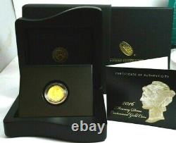 2016 W Mercury Dime 1/10 Oz Centennial Gold Coin Coa & Box