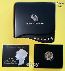 2016 W Mercury Dime Commemorative Gold Coin (. 1 Oz) Dans L'emballage Du Gouvernement D'origine