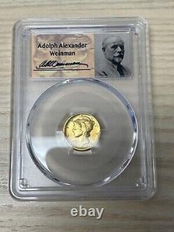2016-W PCGS 1/10 Or Mercury Dime Commémorative SP70 FDOI Signé par Weinman