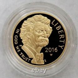 2016 W Preuve Or 5 $ Mark Twain Preuve Commemorative OGP 16ch