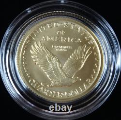 2016-W Quart de Dollar en Or Commémoratif Standing Liberty 1/4 oz Boîte et COA de la Monnaie des États-Unis