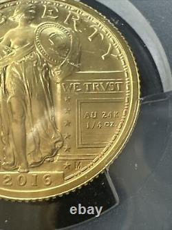 2016-W Quart de dollar en or debout Liberty SP-70 PCGS 100e anniversaire MS 70 TOP POP