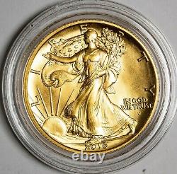 2016 Walking Liberty Demi-dollar Centennial Gold Coin W Box & Coa Item#p13441