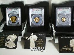2016-w 3 Set Coin Des Pièces D'or Du Centenaire Gpc Sp70 Premier Drapeau De Grève Label