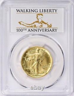 2016-w Pcgs Sp70 Première Grève 24k Gold Walking Liberty 50c Centennial Coin