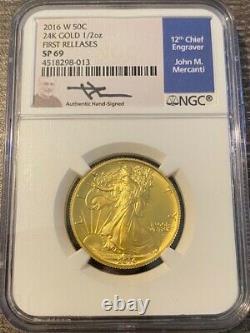 2016-w Walking Liberty Gold Coin Ngc Sp69 Première Version Mercanti