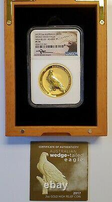 2017 Australian 2 Oz Wedge-tailed Eagle Hr Inverse Proof Gold Coin Ngc Pf70 Uc