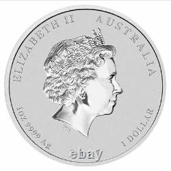 2017 Australie Année Lunaire Du Coq Gilded 1oz Silver $1 Coin Avec Ogp Gilt