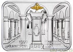 2017 Cameroun Jérusalem Judaica Synagogue Silver Gold Gilded Coin Temple Juif