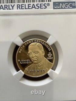 2017 W US Gold Proof 5 $ Boys Town Comm Pièce NGC PF70 ULTRA CAMEO Émissions Anticipées