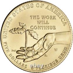 2017-w Us Gold $5 Boys Town Commemorative Bu Coin En Capsule