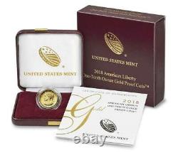 2018 American Liberty One-tenth Ounce Gold Proof Coin Collection Rare Monnaie Américaine