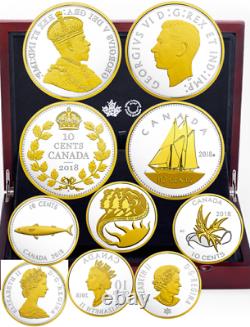 2018 Legacy Of The Dime Pure Silver Plated Proof 5-coins Set Canada