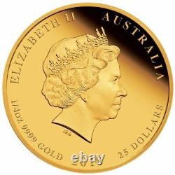 2018 P Australie Proof Gold 25 $ Année Lunaire Dog Ngc Pf70 1/4 Oz 25 $ Coin Er