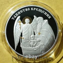 2018 Transnistrie 1 Oz Argent Gilded Coin Saint Mystère Baptême D'eau Chrétien