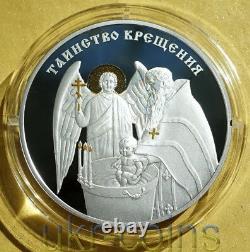 2018 Transnistrie 1 Oz Argent Gilded Coin Saint Mystère Baptême D'eau Chrétien