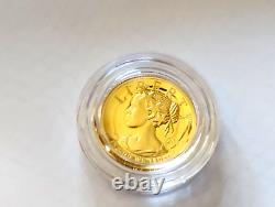 2018-W 10 $ Preuve 1/10 oz Ounce Un-Dixième Solide. 9999 Or Monnaie Américaine de la Liberté