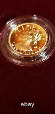 2018 W American Liberty 1/10e Once Gold Proof Coin. (9999) Coa
