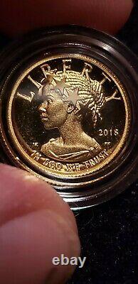 2018 W American Liberty 1/10e Once Gold Proof Coin. (9999) Coa