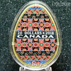 2018traditional Ukrainien Pysankagolden Printemps 20 $ Egg Pure Silver Coin En Forme