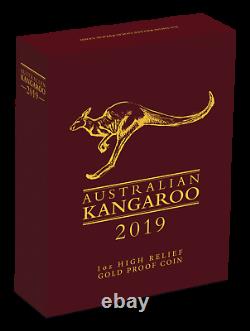 2019 Australie Kangourou Proof High Relief 1 Oz 9999 Or $ 100 Ngc Pf70 Coin Er