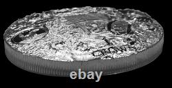 2019 Nasa Homme Sur La Lune High Relief Domed 2 Oz Silver Coin Apollo 11 Plaqué Or