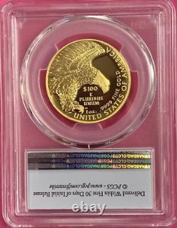 2019-W 100 $ Pièce d'Or Liberté Haute Relief SP70 DMPL PCGS PREMIER COUP FLAG LABEL
