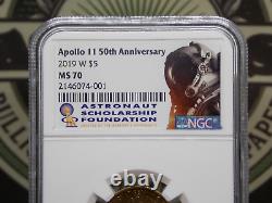 2019 W $5 Apollo 11 50e anniversaire or commémoratif NGC MS70 #001 ECC&C