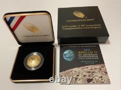 2019 W Apollo 11 50e Anniversaire PROOF 5 $ Pièce en Or West Point US Mint