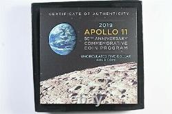 2019 W Apollo 11 50e Anniversaire Pièce Incurvée Or Non Circulé Pièce De 5 $