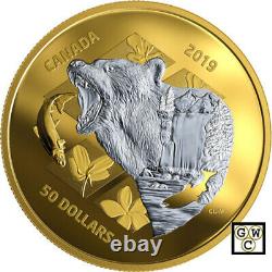 2019'grizzly Bear-my Inner Nature' Gold-plated Prf 50 $ Pièce D'argent Fin (18700)