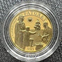 2020 400e Anniversaire du Voyage du Mayflower Or Reverse Proof avec Boîte d'Origine