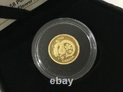 2020 8 $ Lucky Or Pur Coin Fleur Dragon Coin 1/25 Jamais Plus Bas Mintage 5888