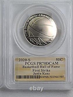 2020 Basketball Hall Of Fame Silver Clad 1/4oz Gold 3 Jeu De Preuve Pcgs Pr70dcam Tb