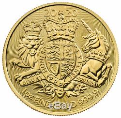 2020 Grande-bretagne 1 Oz Royal Gold Armoiries Coin Gem Bu Sku60668