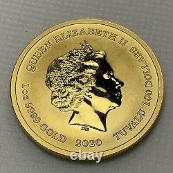 2020 Homer Simpson 100 $ 1oz. 9999 Coin De Bullion D'or Solide Fine