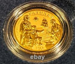 2020 Mayflower 400e Anniversaire Fine Gold Inverse Proof Coin 10 $ Commemorative