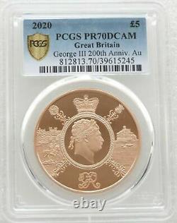 2020 Royal Mint King George III 5 Five Pound Gold Proof Coin Pcgs Pr70 Dcam