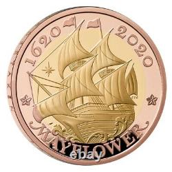 2020 Royal Mint Mayflower £2 Two Pound Gold Proof Coin Pcgs Pr70 Dcam