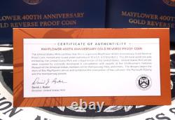 2020 W 10 $ Reverse Proof MAYFLOWER 400ème Anniversaire 1/4oz. 9999 Or Fin Boîte et COA 2020 W 10 $ Reverse Proof MAYFLOWER 400ème Anniversaire 1/4oz. 9999 Or Fin Boîte et COA
