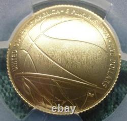 2020 W PCGS MS 70 OR en or du Temple de la renommée du basketball 5 $ signé par Nate Archibald