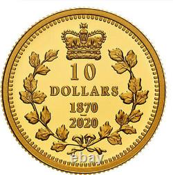 2020'dominion Of Canada' Proof $10 Gold Coin 1/4oz. 9999 Amende (mrc 178654)20095