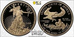 2020-w $10 Gold Eagle Pcgs Pr69dcam, 1/4 Once Gold, Faible Mentage