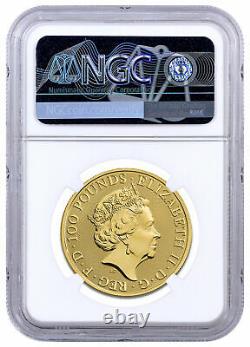 2021 Grande-bretagne Armoiries Royales 1 Oz D'or £100 Coin Ngc Ms70 Fr Big Ben Label
