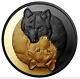 2021 Loup Noir Et Gris Or Rhodium Pure 1oz. 9999 Pièce D'argent Canada